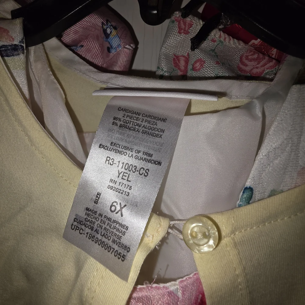 Bonnie Jean White Floral Satin Dress with Pale Yellow Bolero and Gold Bow
